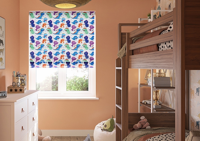 Roarsome, Multi - Twist&Fit Roman Blind - Image 3